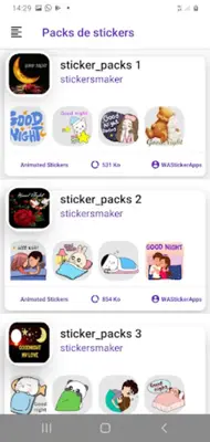 Animated Good Night stickers android App screenshot 2